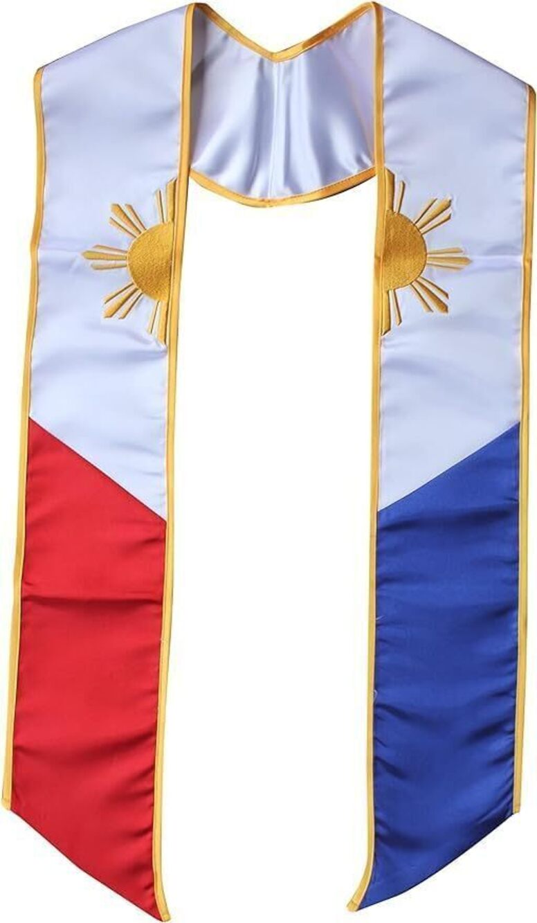 2828 Original Philippines Embroidered Graduation Flag Stole | Sash | Scarf